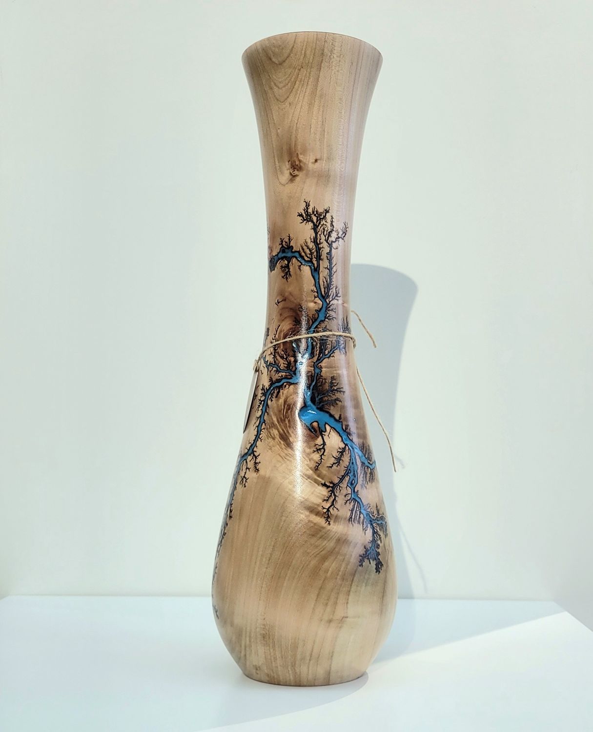 Vase- 17.5&quot; Maple and glow Resin by Turned and Burned