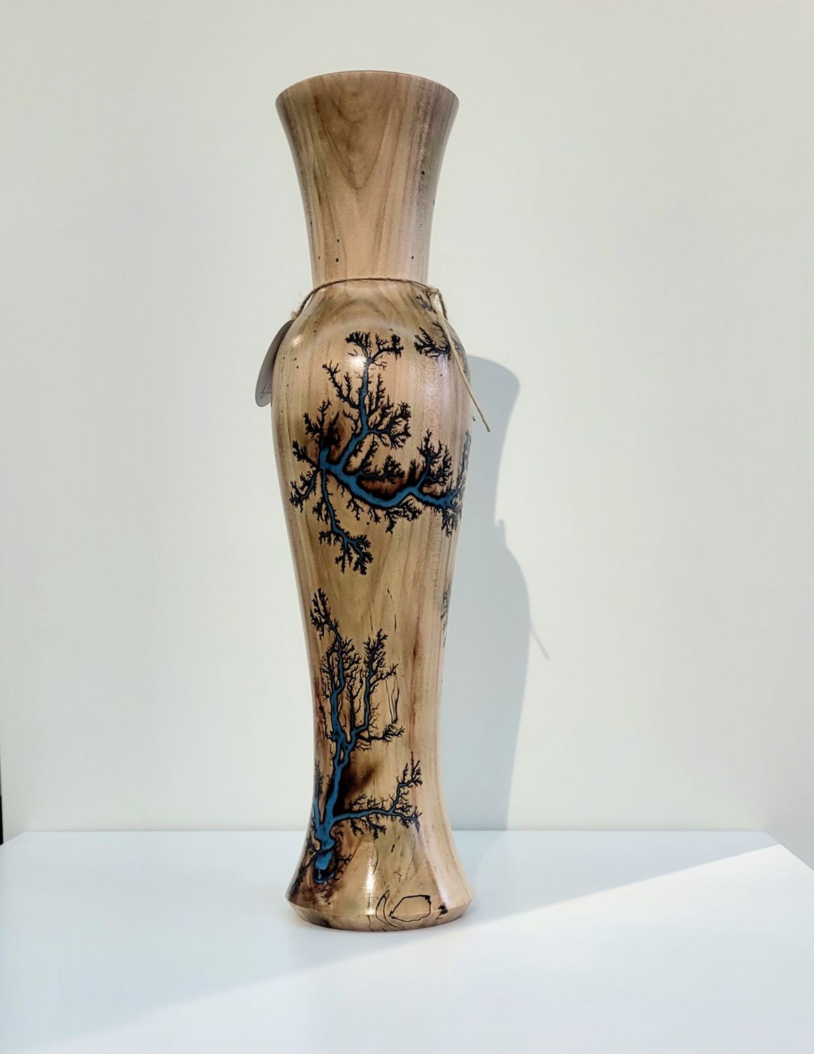 “Vase- 17&quot; Maple and glow Resin by Turned and Burned.
