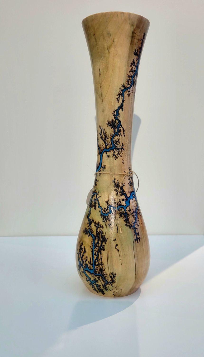 Vase- 17&quot; Maple and glow Resin by Turned and Burned.