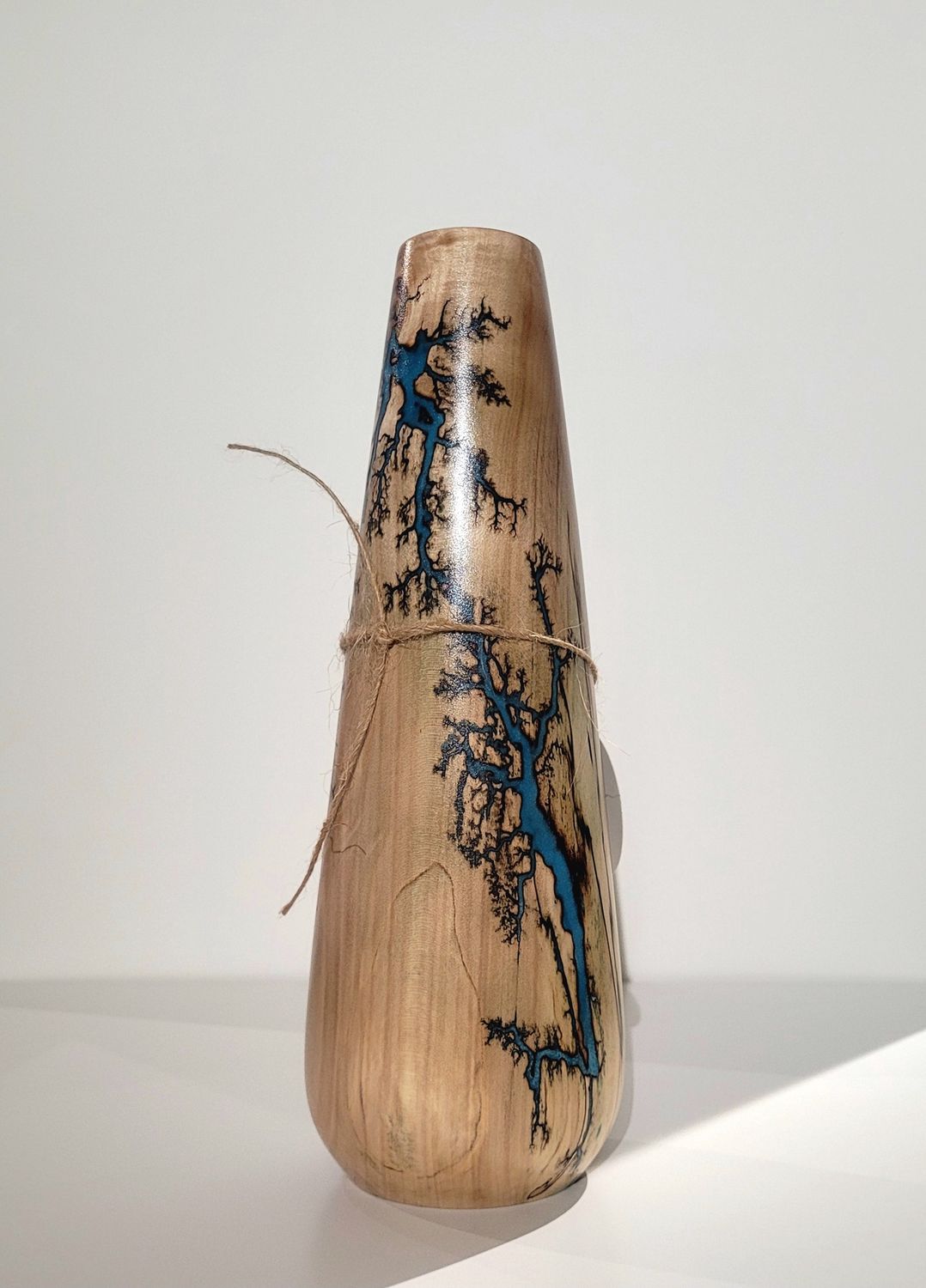 Vase- 11&quot;  Maple and glow Resin by Turned and Burned