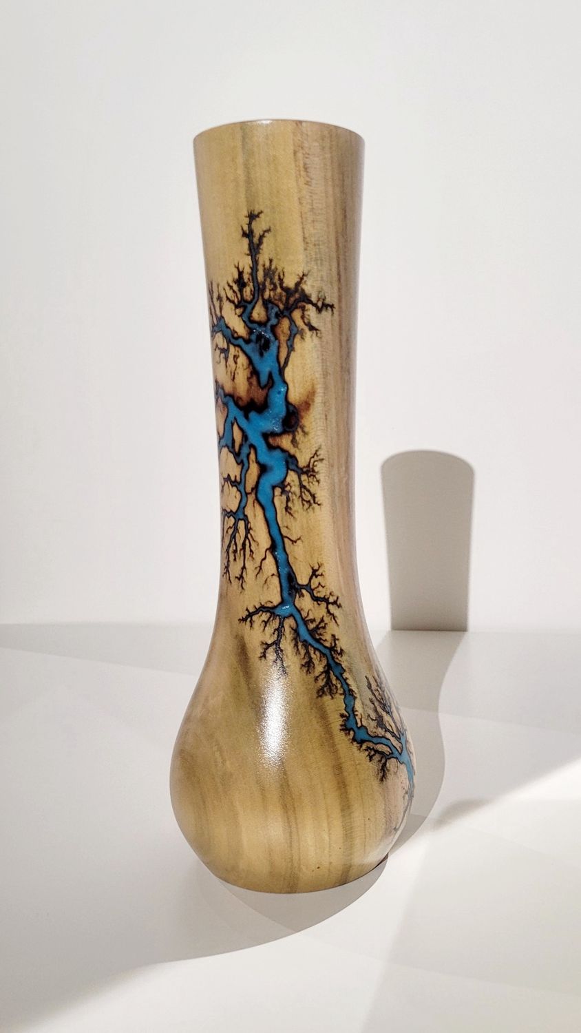 Vase-10&quot; Maple and glow Resin by Turned and Burned