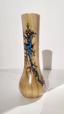 Vase-10&quot; Maple and glow Resin by Turned and Burned