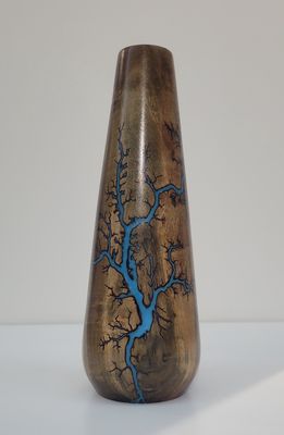 Vase-8.75&quot;Dark Maple and glow Resin by Turned and Burned