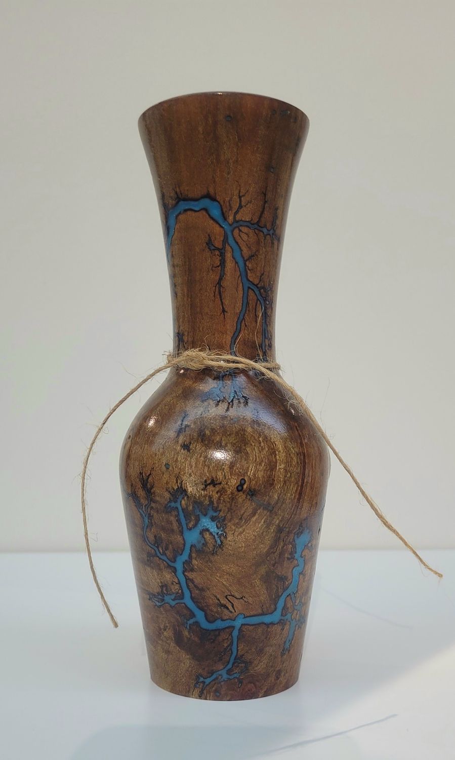 8&#39;&#39; Dark maple vase glow Resin by Turned and Burned.