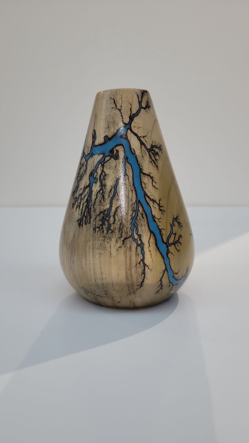 Vase-5&quot; Maple and glow Resin by Turned and Burned.