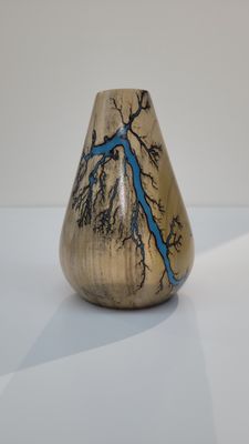 Vase-5&quot; Maple and glow Resin by Turned and Burned.