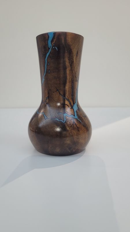 Vase-5"Dark Maple and glow Resin by Turned and Burned