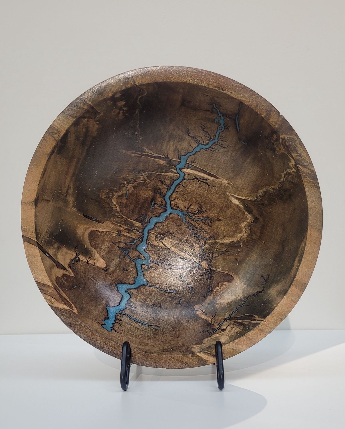 Bowl- 9.75&quot; Dark Maple and glow Resin by Turned and Burned