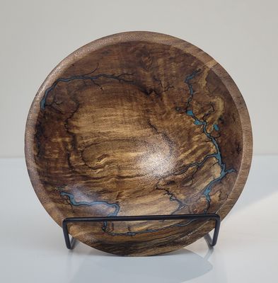 Bowl- 5.5&quot; Maple and glow Resin by Turned and Burned