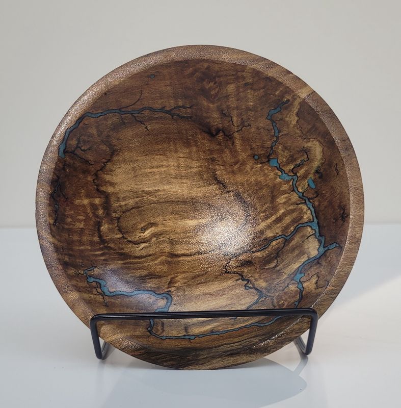 Bowl- 5.5" Maple and glow Resin by Turned and Burned