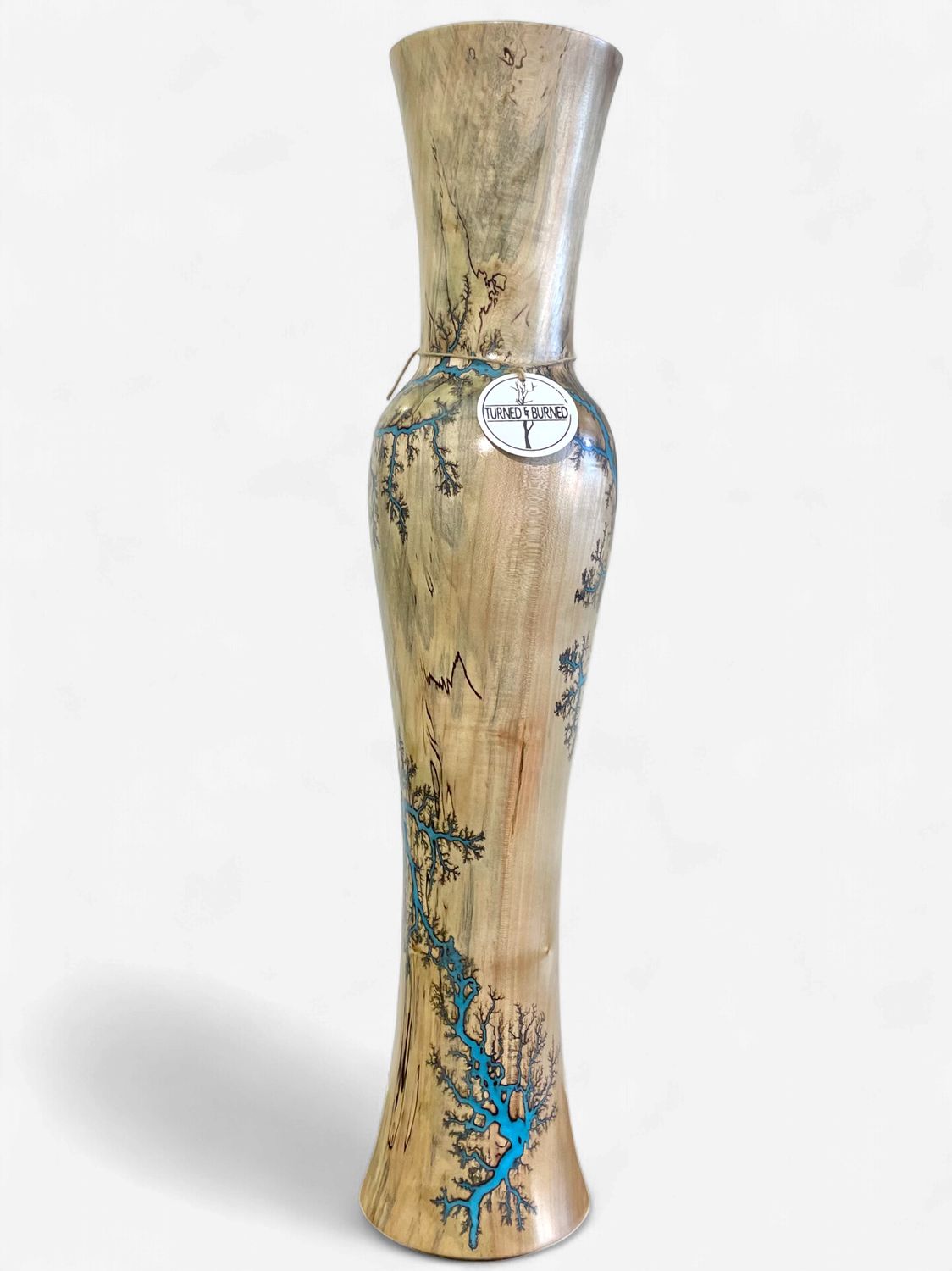 Vase- 24.5" Maple and glow Resin by Turned and Burned