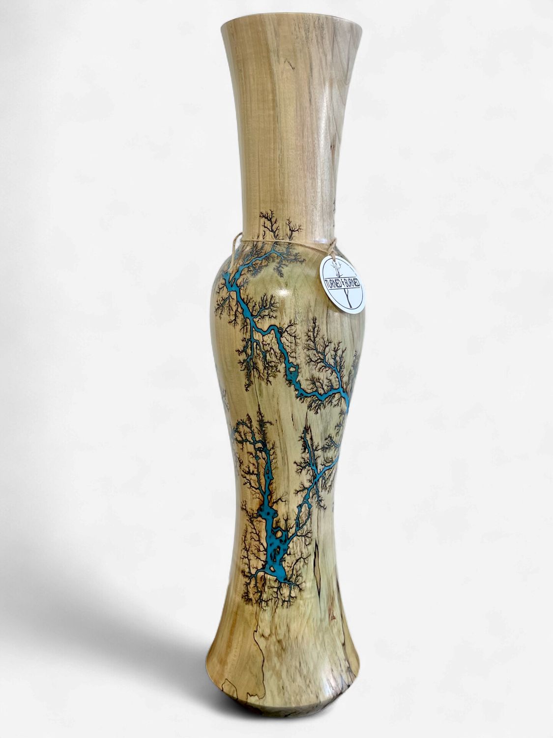 Vase-21.5"  Maple and glow Resin by Turned and Burned