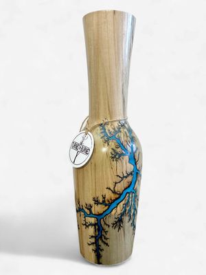 Vase- 14.5" Maple and glow Resin by Turned and Burned