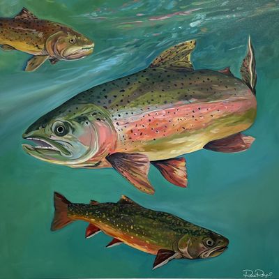 Trout Slam - 36X36" Original Painting