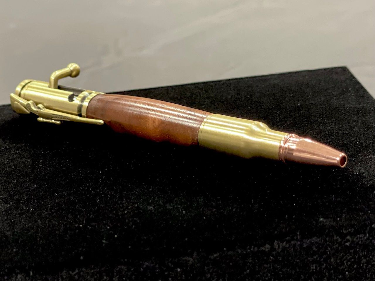 Bolt Action Bullet Tip pen by Turned and Burned, Wood Type: Black Walnut