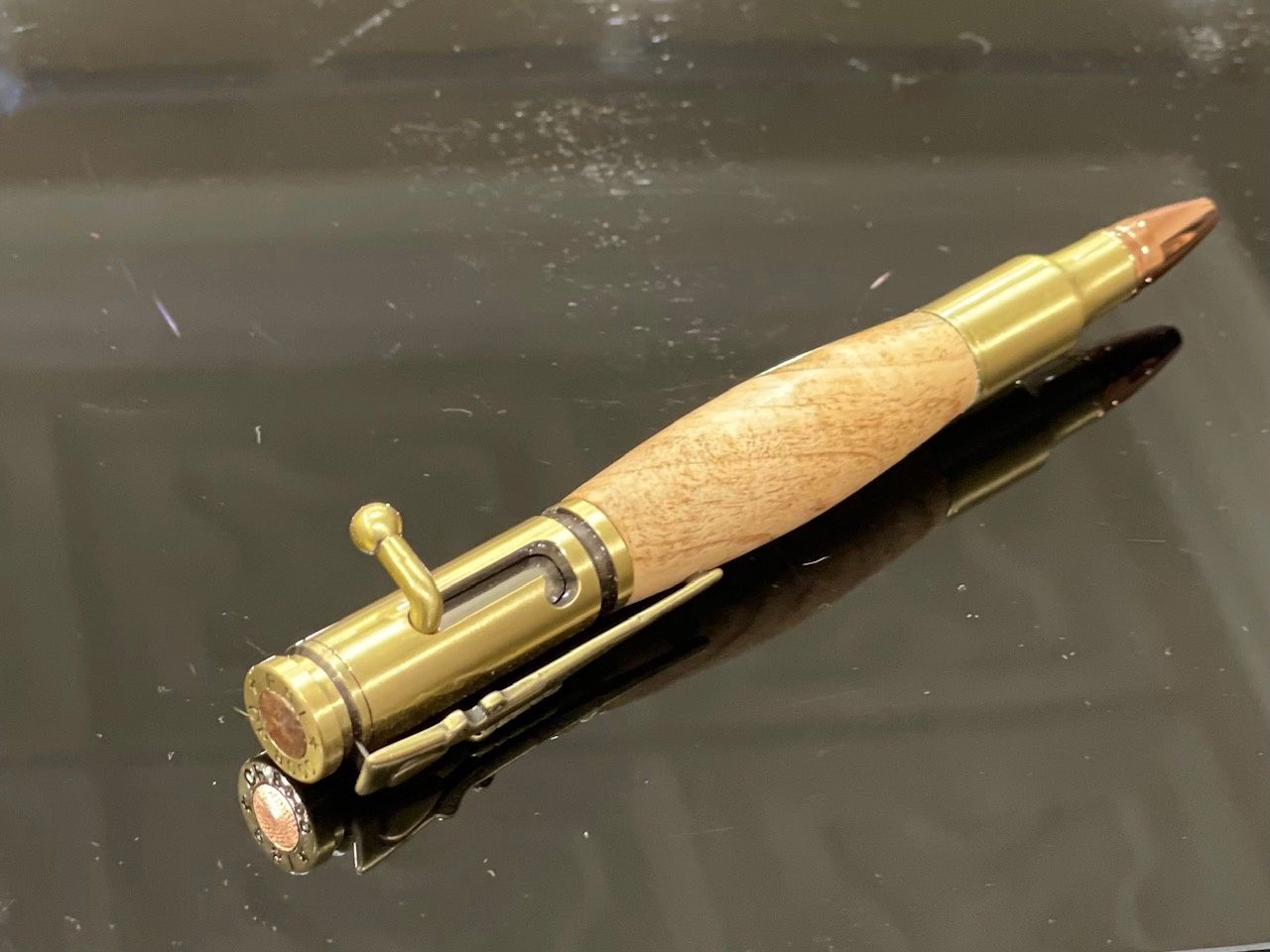 Bolt Action Bullet Tip pen by Turned and Burned, Wood Type: Variety of Wood