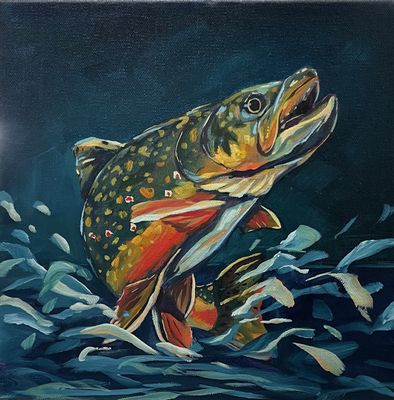 Jumping Brook-10"x10" Original Painting