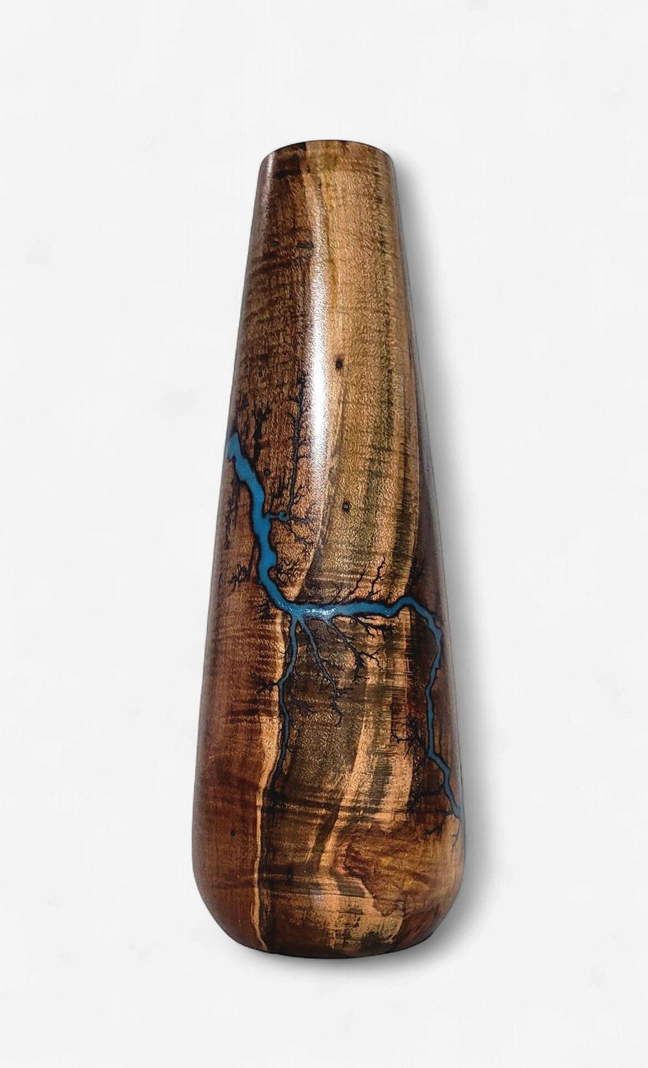 Vase-10"Dark Maple and glow Resin by Turned and Burned