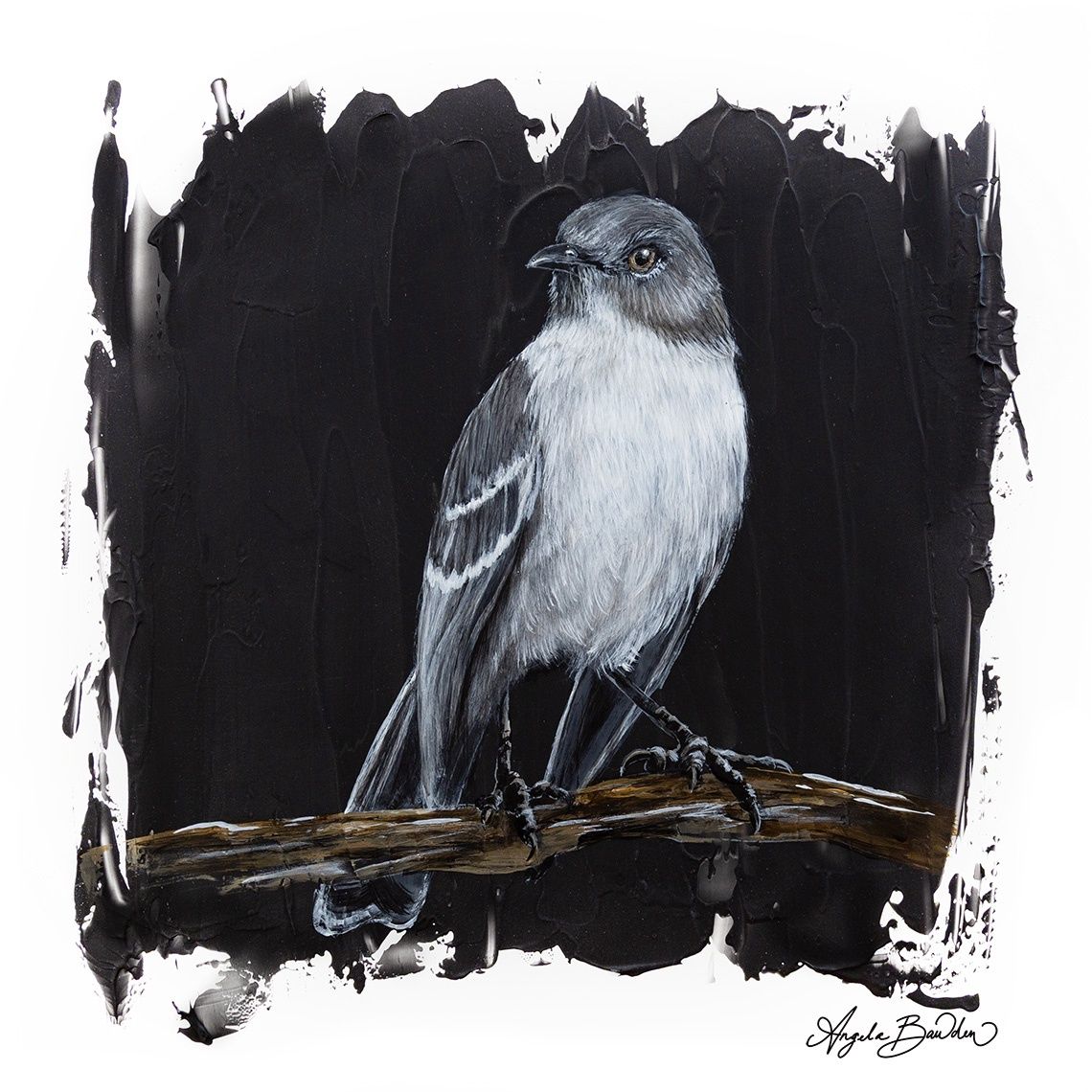 Quiet Perch: Mockingbird 2 - 12X12" art print