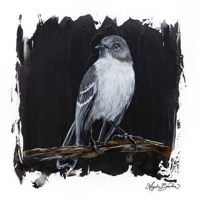 Quiet Perch: Mockingbird 2 - 12X12" art print