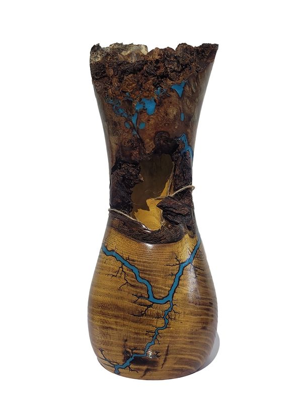 11" live edge Mulberry and glow Resin by Turned and Burned