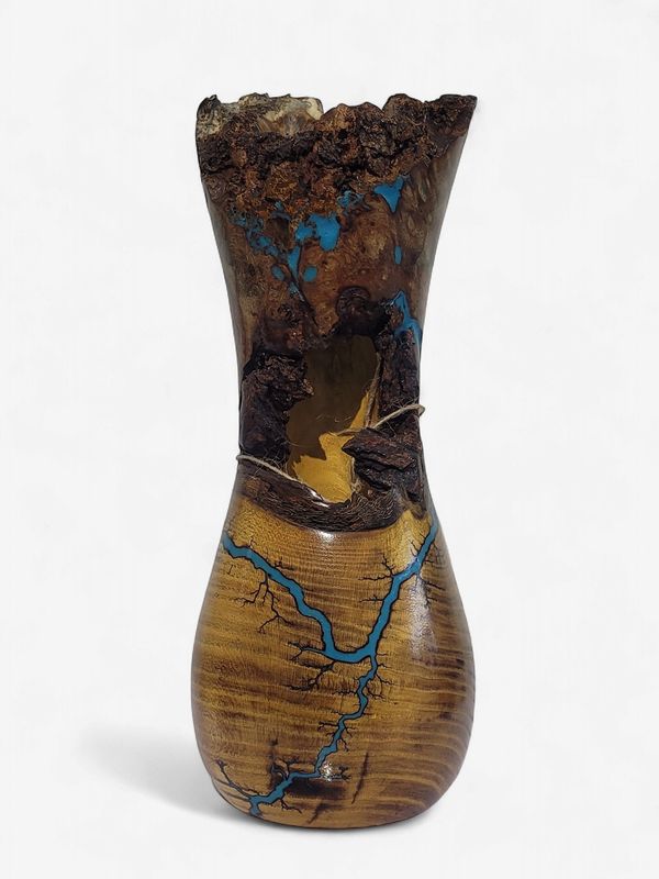 11" live edge Mulberry and glow Resin by Turned and Burned