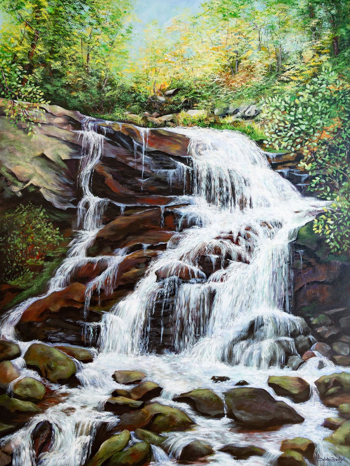 Cascading Light 30X40" Original painting by Debbie Bzdyl