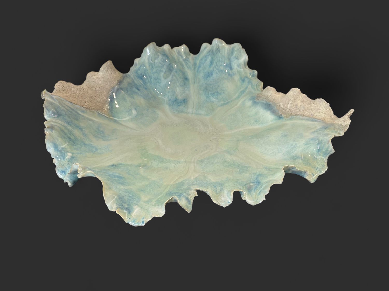 Tidal Confluence 16" Sculptural Bowl by Denyce Fine Art