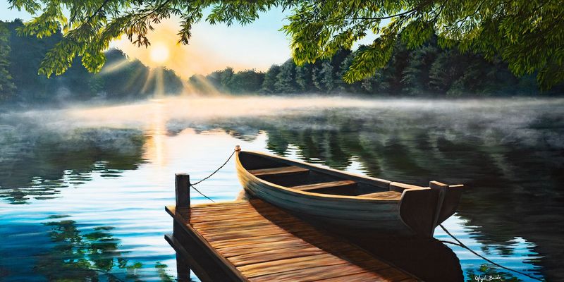 Gentle Morning Stillness 60X30" Giclée
