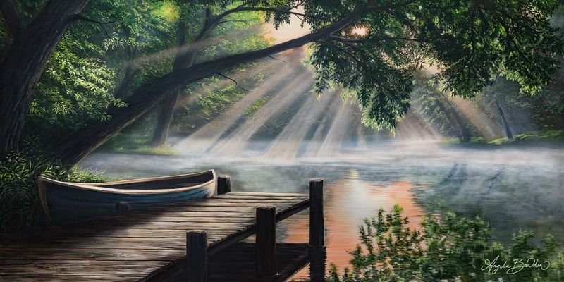 The Calm Of Day, 72X36" Original Painting by Angela Bawden