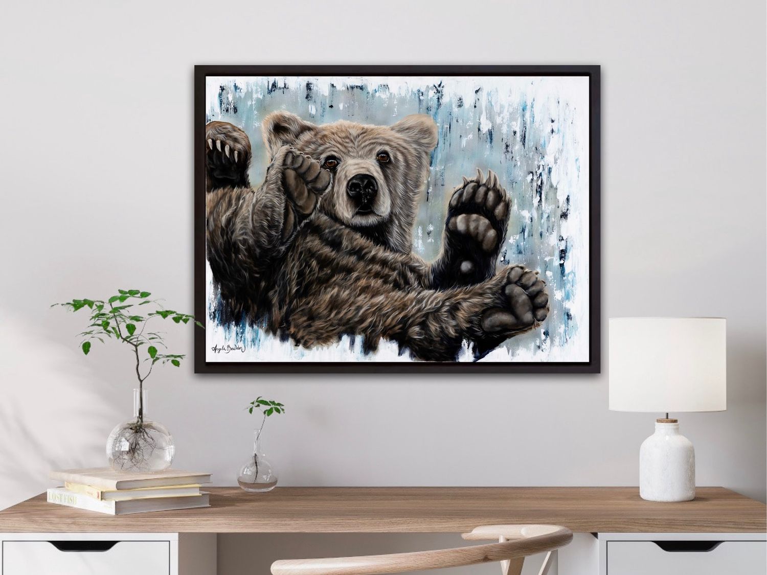 Joy- Bear cub Art Print by Angela Bawden, Size: 18X24" Art print