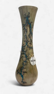 Vase- 18" Maple and glow Resin by Turned and Burned