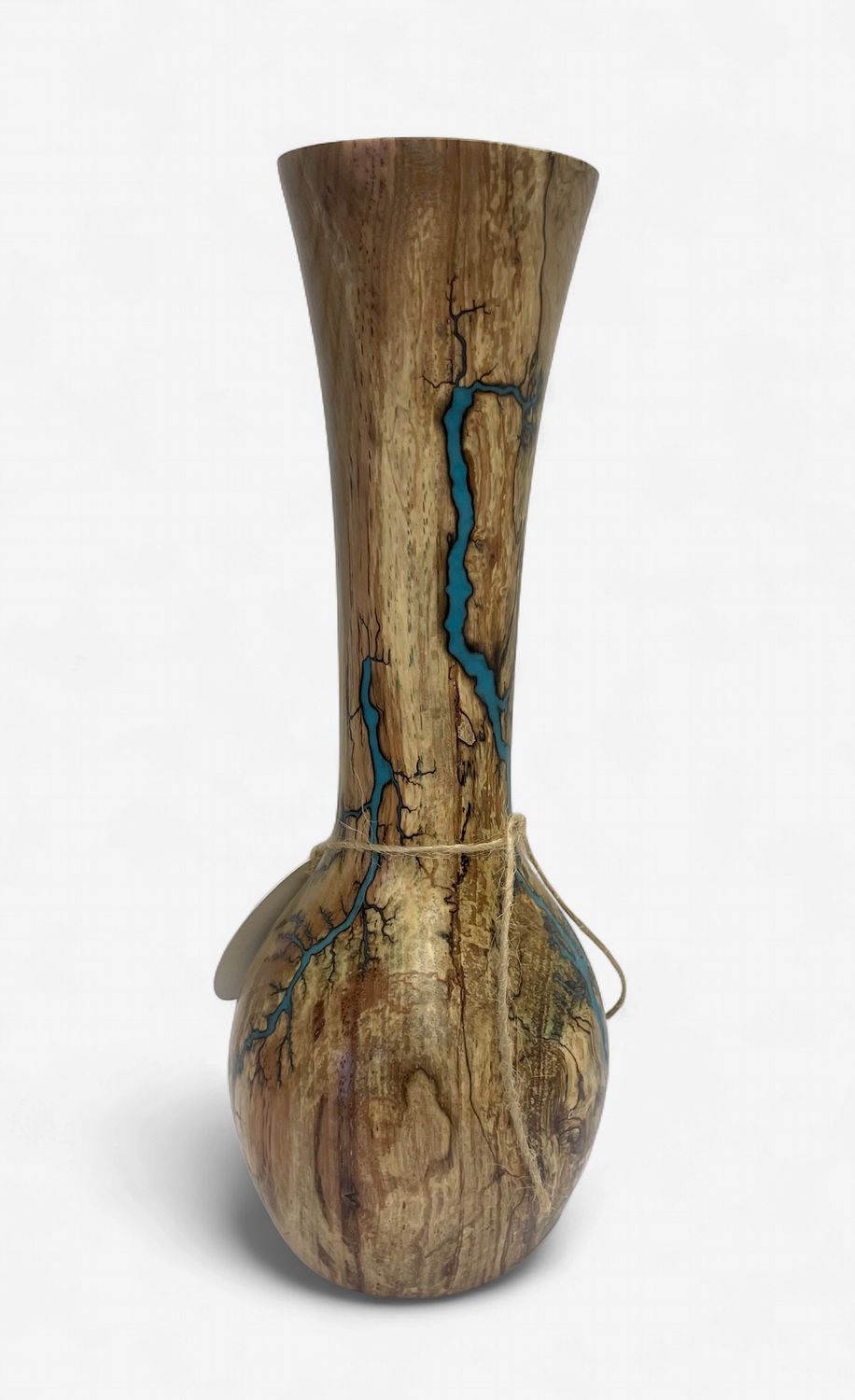 Vase-10.5" Pecan and glow Resin by Turned and Burned