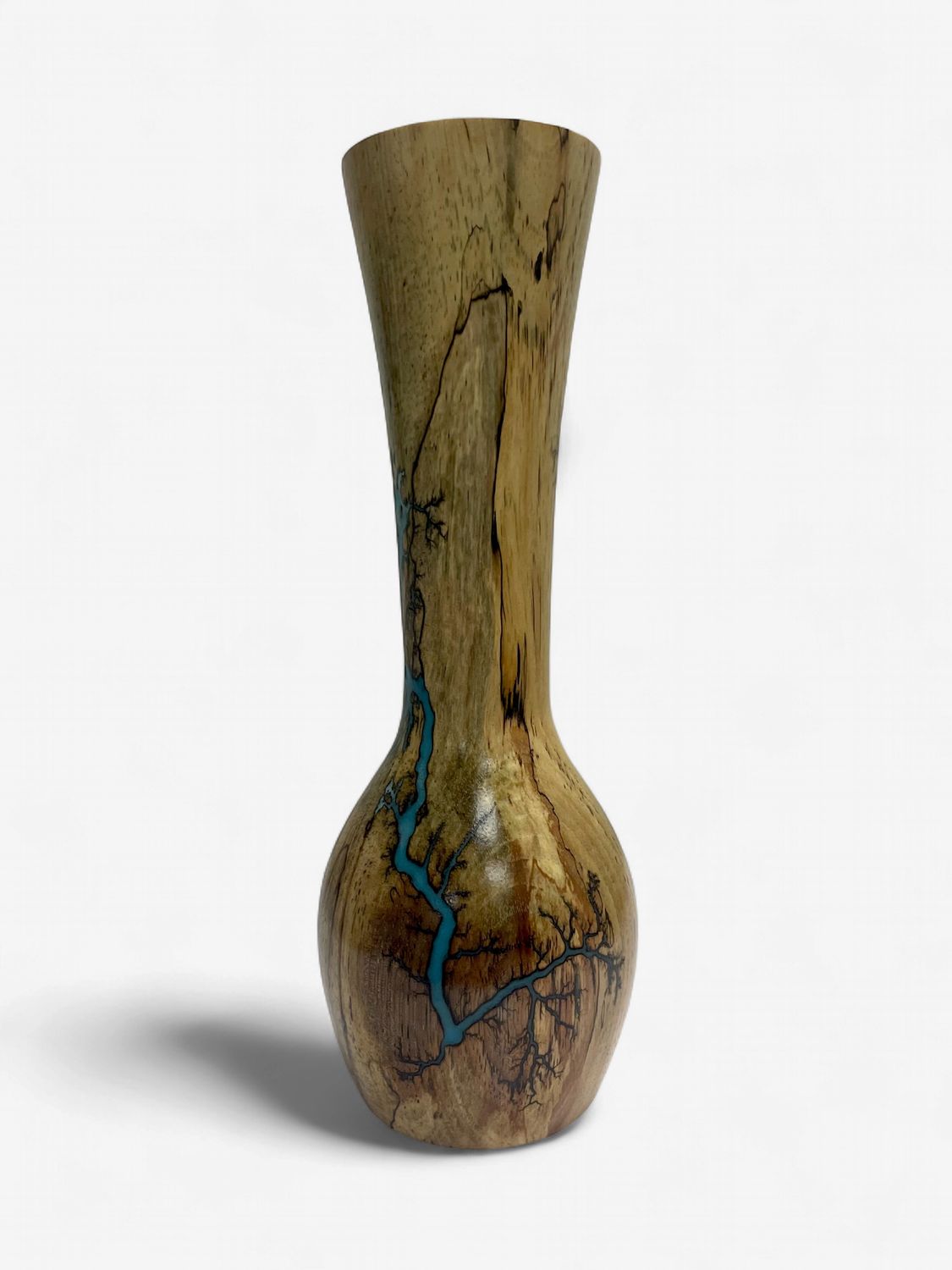 Vase- 9.5" Pecan and glow Resin by Turned and Burned