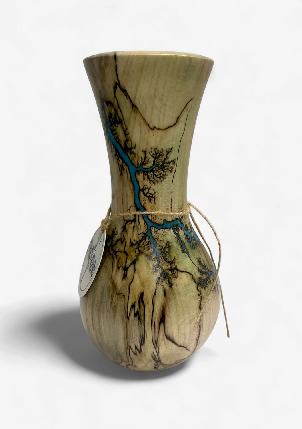Vase- 8" Maple and glow Resin by Turned and Burned 2