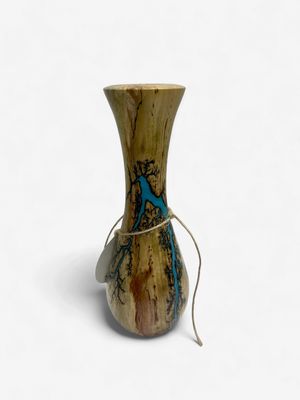 Vase- 8" Pecan and glow Resin by Turned and Burned 2