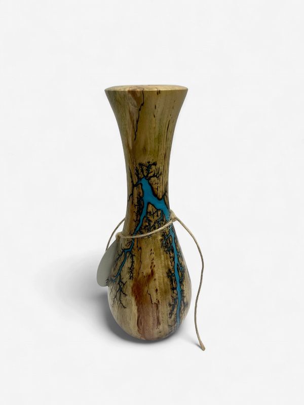 Vase- 8" Pecan and glow Resin by Turned and Burned 2
