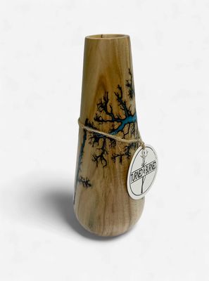Vase- 7.25" Maple and glow Resin by Turned and Burned