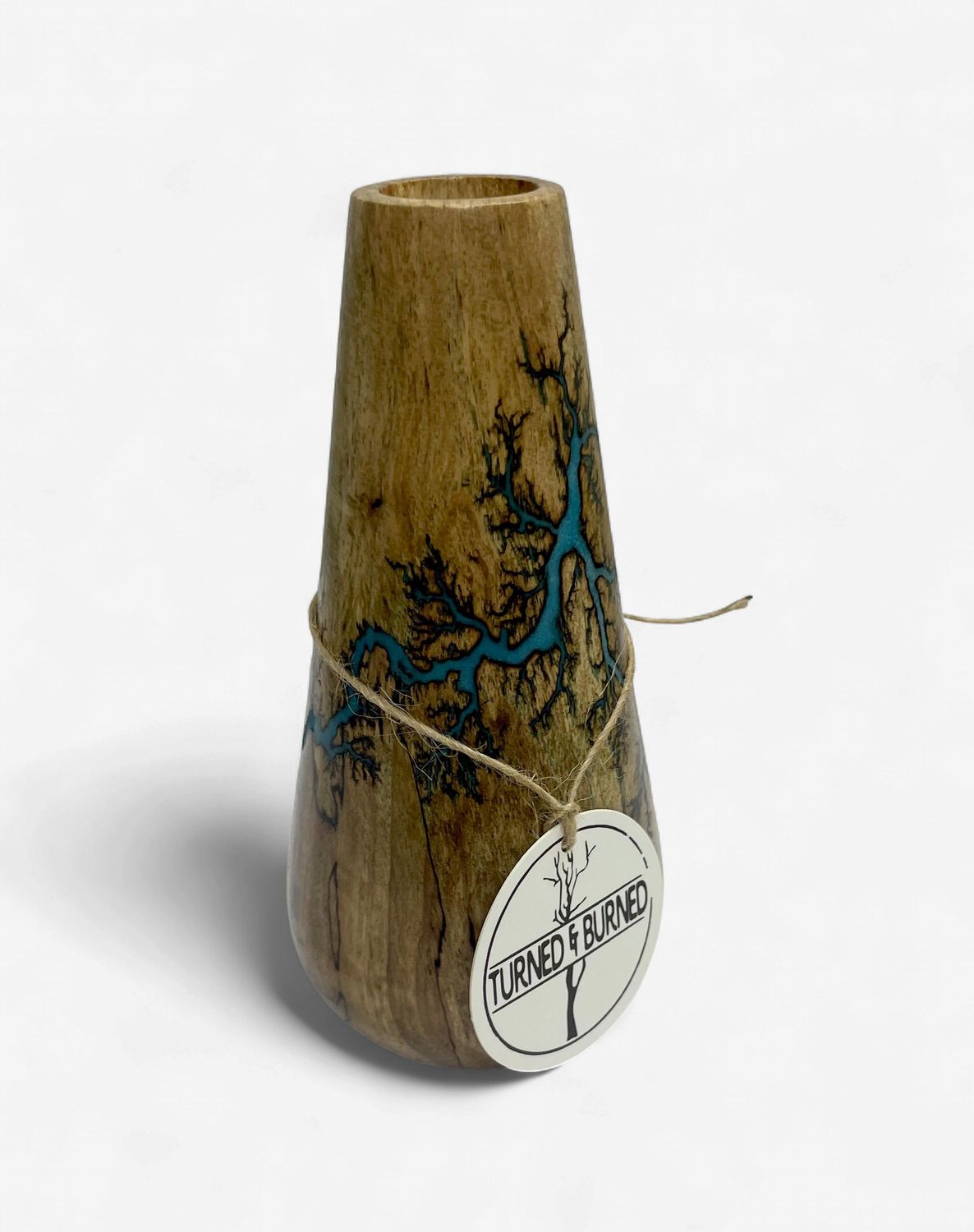Vase-6.5" Pecan and glow Resin by Turned and Burned 2