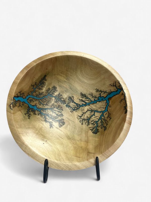 Bowl-11.25" Maple and glow Resin by Turned and Burned 1