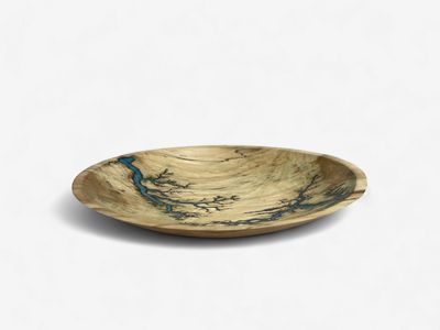 Bowl- 9" Maple and glow Resin by Turned and Burned