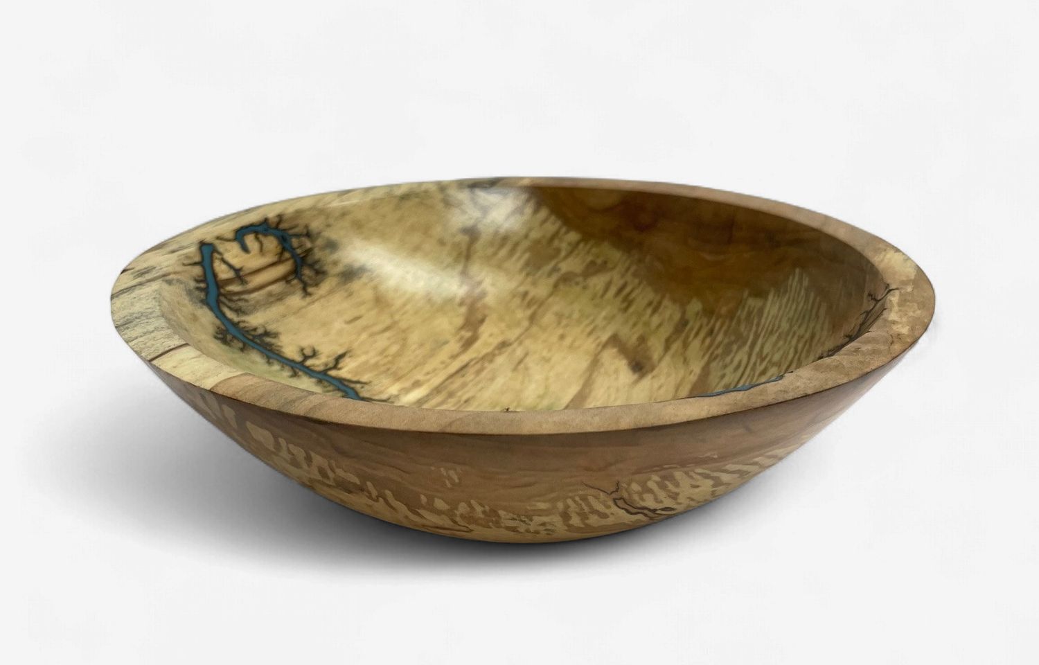 Bowl- 7.5" Maple and glow Resin by Turned and Burned