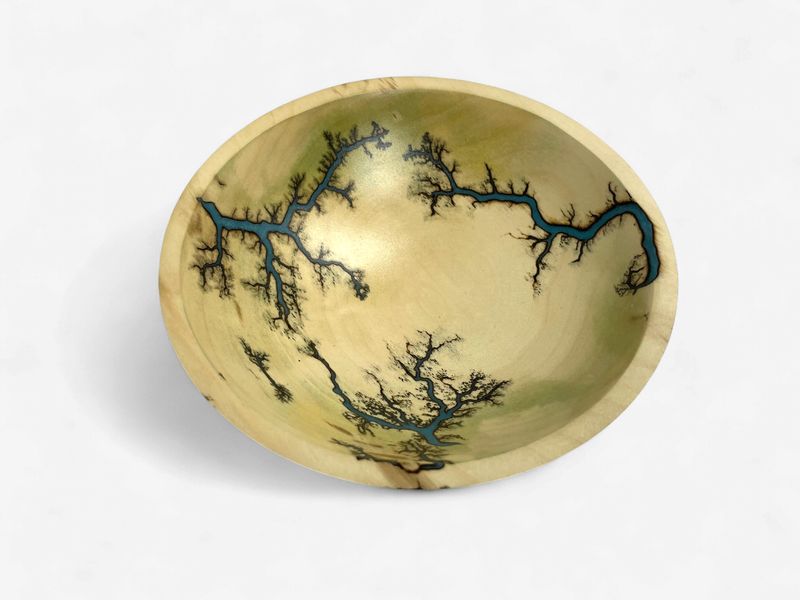 Bowl- 5.75" Box Elder and glow Resin by Turned and Burned 2