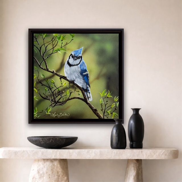 Nature's Song: Blue Jay Bird 12X12" Art Print