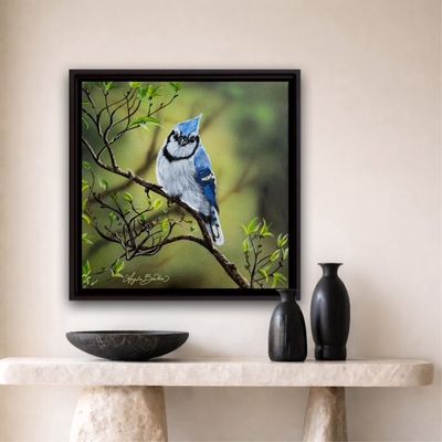 Nature's Song: Blue Jay Bird 12X12" Art Print