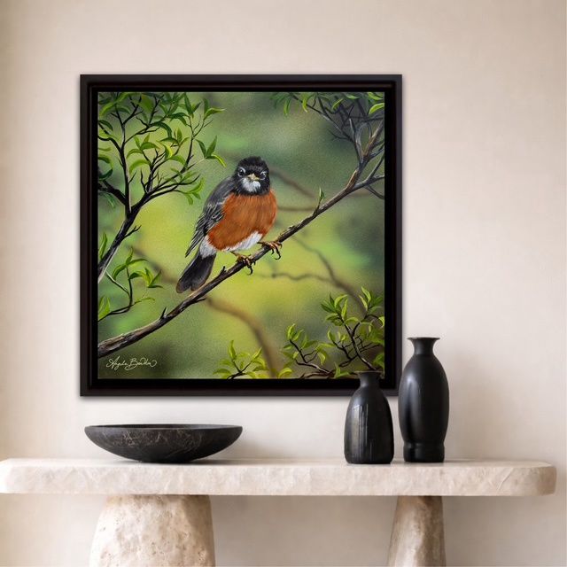 Nature's Song: Robin Bird 12X12" Art Print