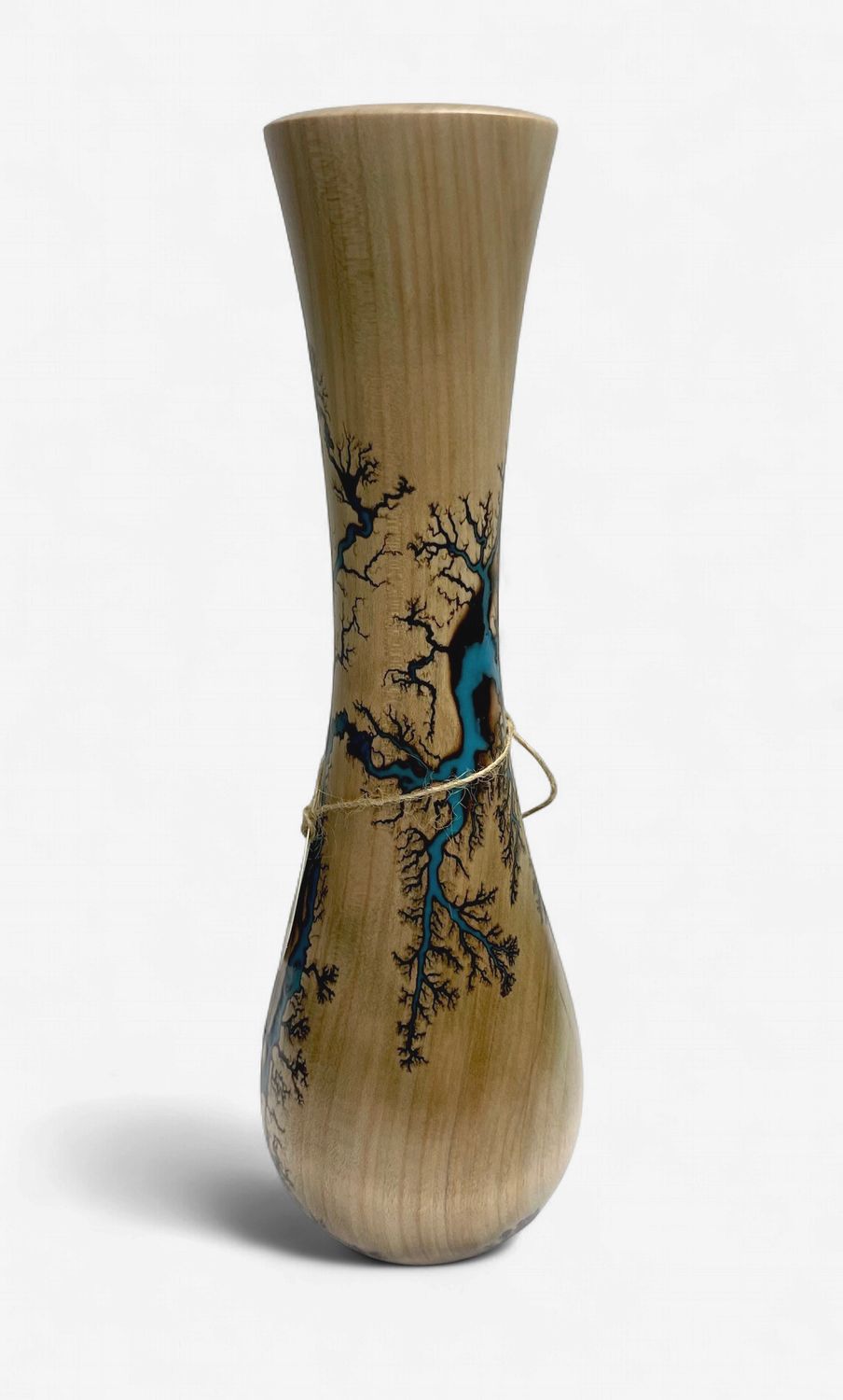 Vase- 13" Maple and glow Resin by Turned and Burned