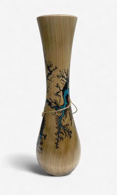 Vase- 13" Maple and glow Resin by Turned and Burned