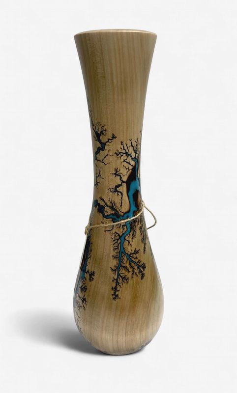 Vase- 13" Maple and glow Resin by Turned and Burned