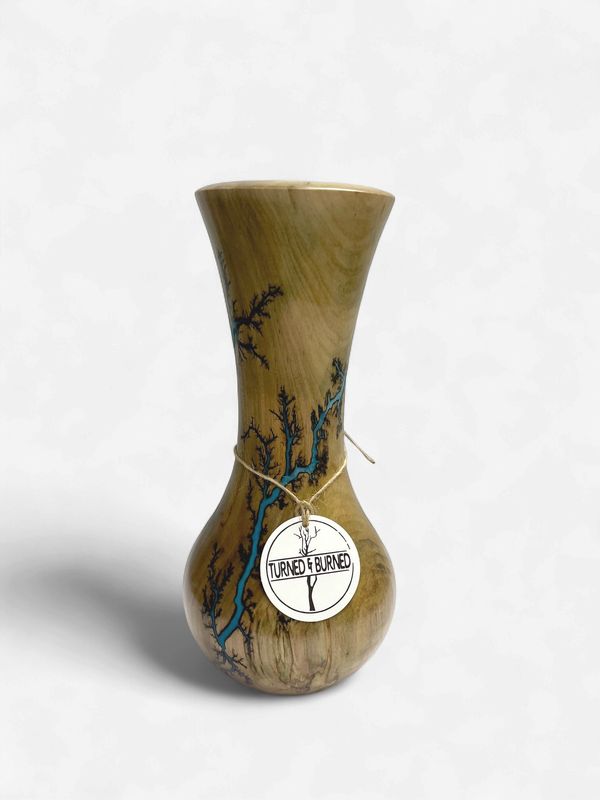 Vase-10" Maple and Glow Resin by Turned and Burned